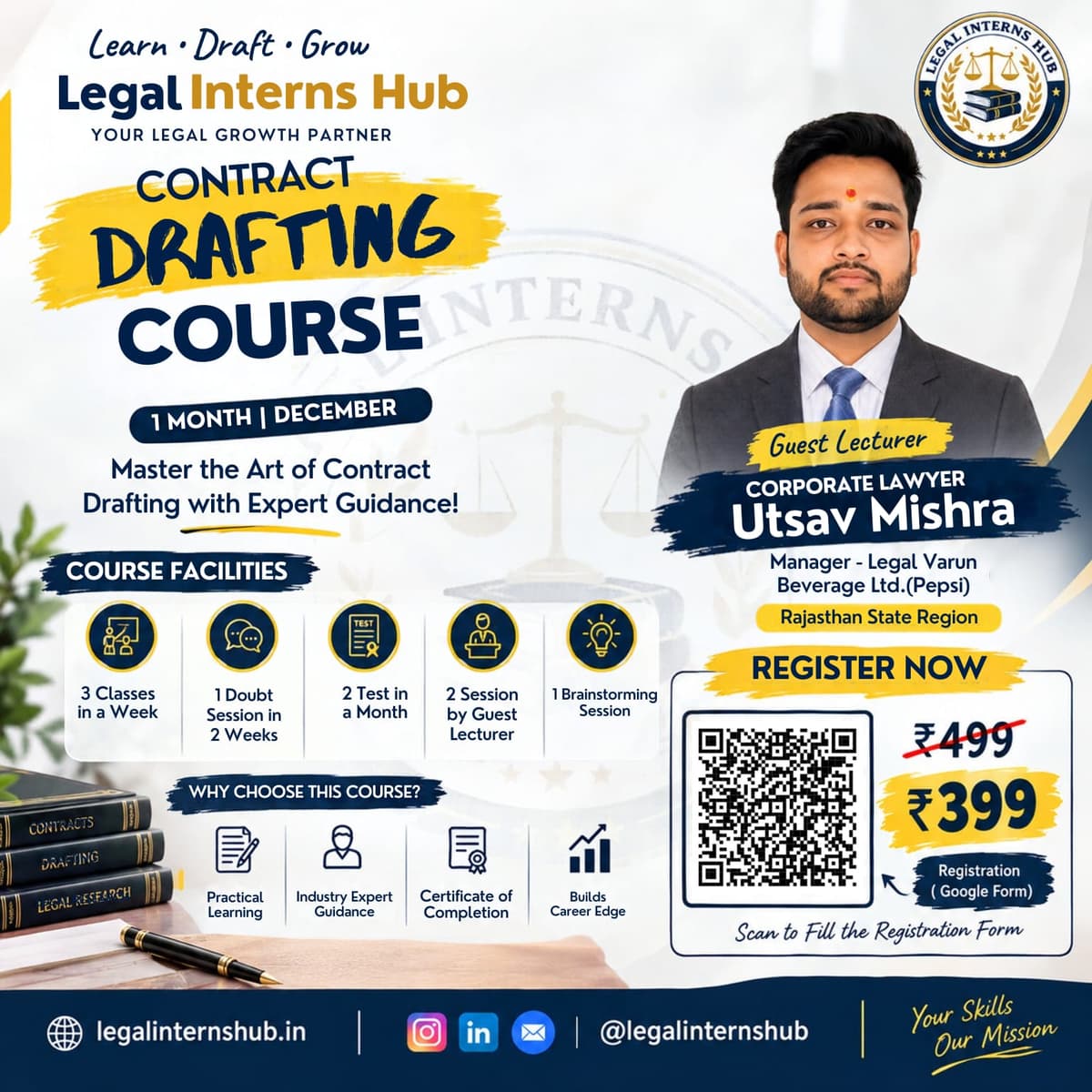 Contract Drafting Course December 2026 Poster - Legal Interns Hub